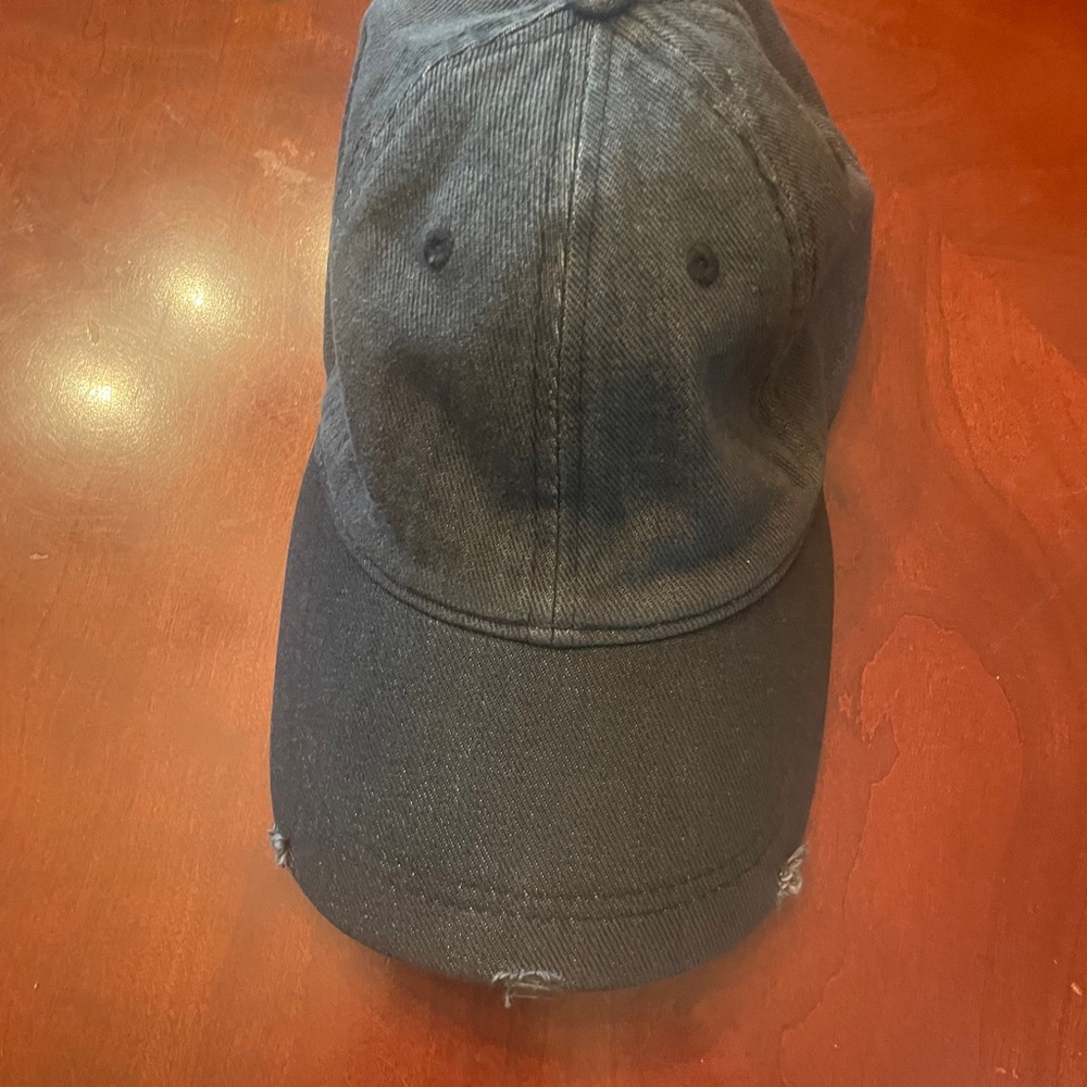 Zara Gray Distress Washed Effect Basic Soft Cap -… - image 2